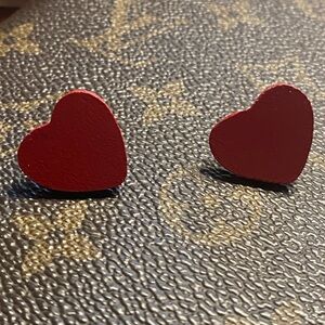 Wooden Heart Earrings post
